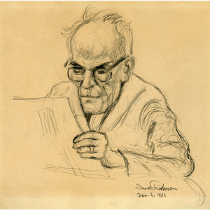 Man Wearing Glasses Reading Newspaper 